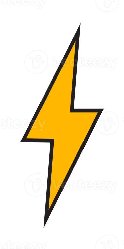 Thunder and bolt lighting flash icon, electric power symbol png