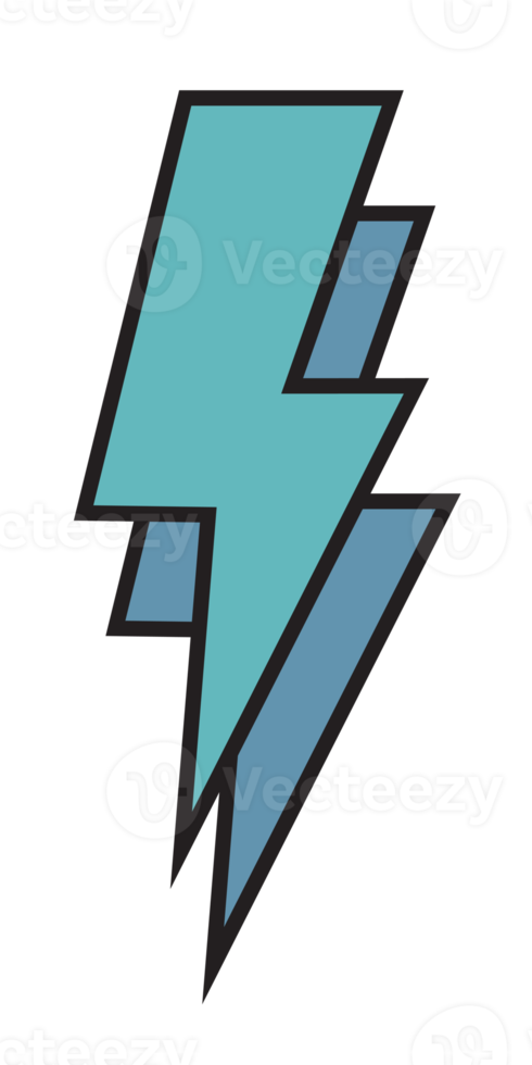 Thunder and bolt lighting flash icon, electric power symbol png