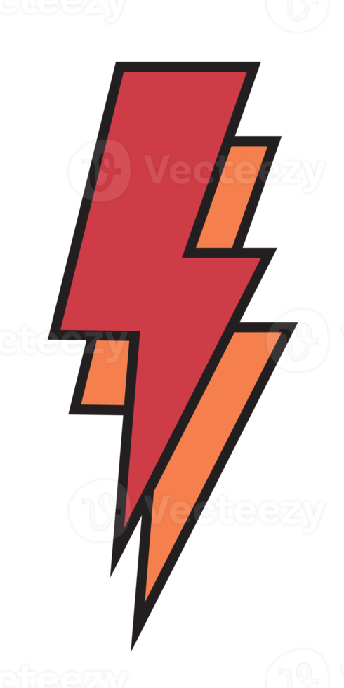 Thunder and bolt lighting flash icon, electric power symbol png