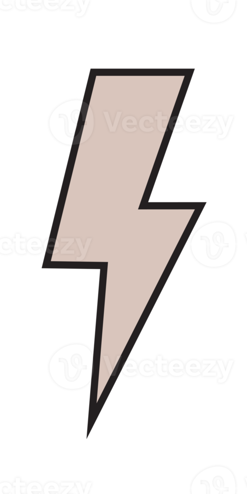 Thunder and bolt lighting flash icon, electric power symbol png