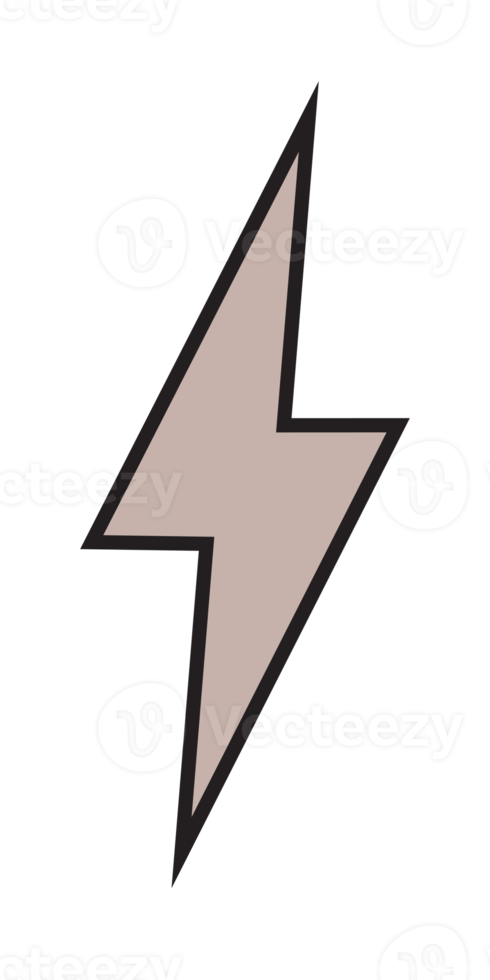 Thunder and bolt lighting flash icon, electric power symbol png