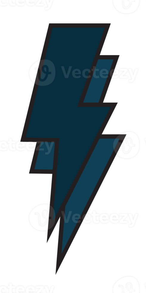 Thunder and bolt lighting flash icon, electric power symbol png