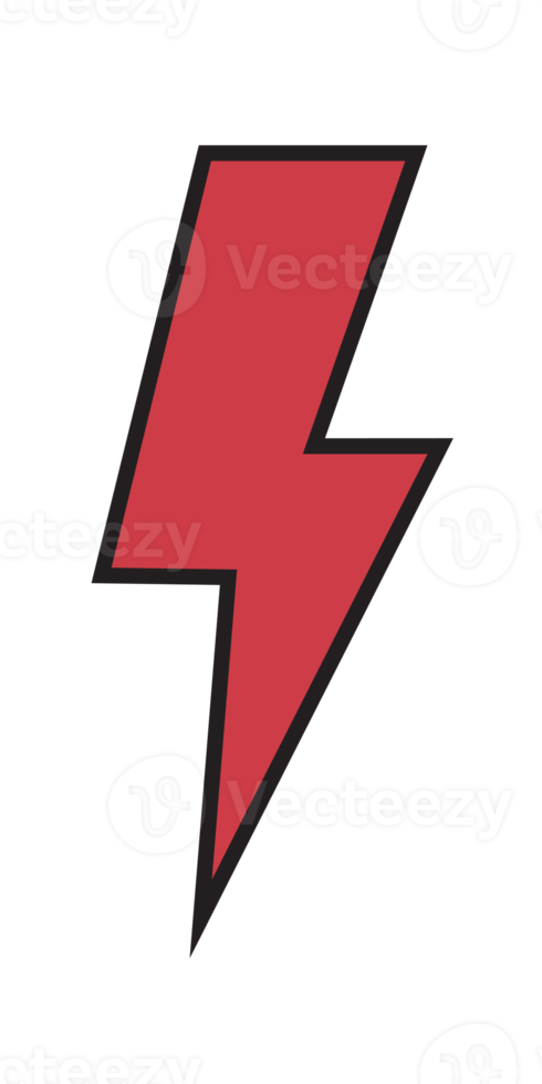 Thunder and bolt lighting flash icon, electric power symbol png