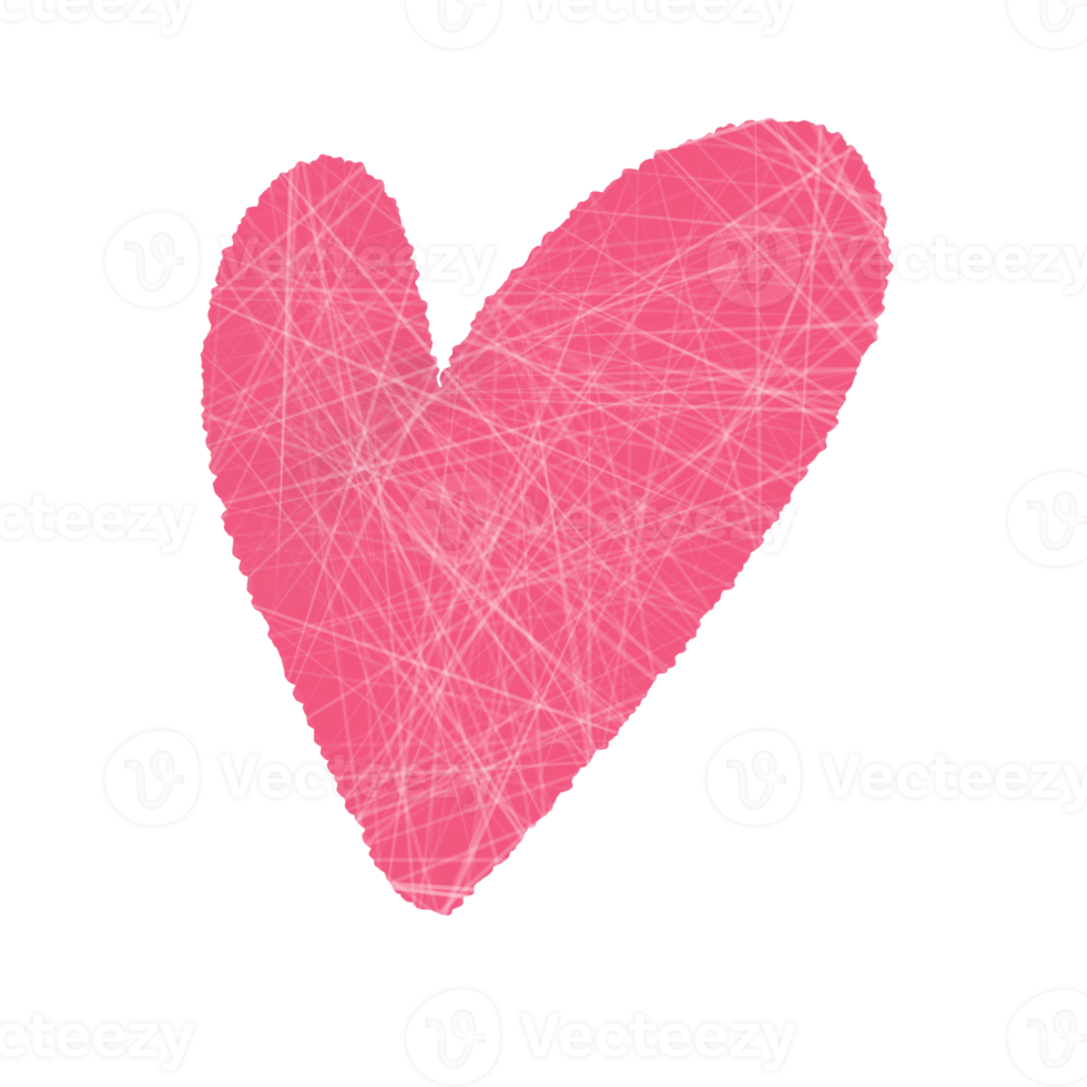 Colorful sweet heart doodle png