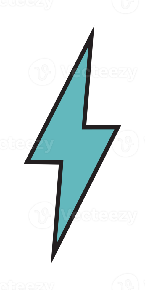 Thunder and bolt lighting flash icon, electric power symbol png