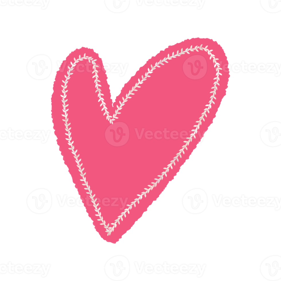 Colorful sweet heart doodle png