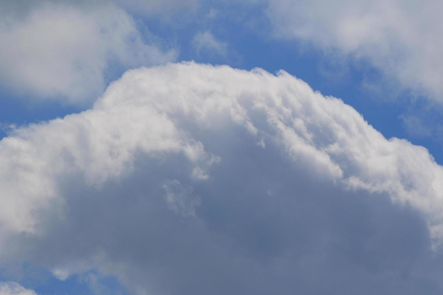 Clear blue sky and white clouds photo