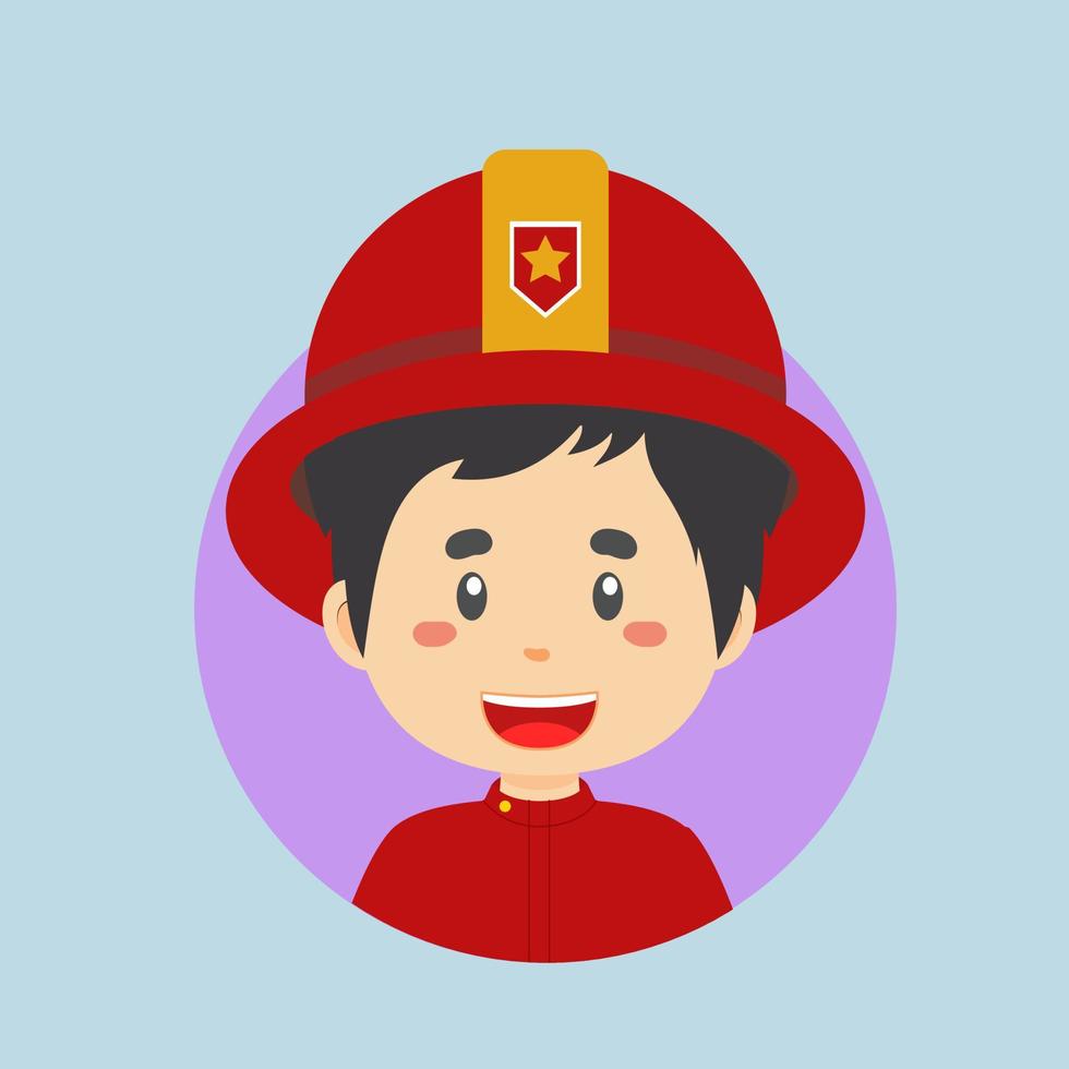 avatar de un personaje de bomberos vector