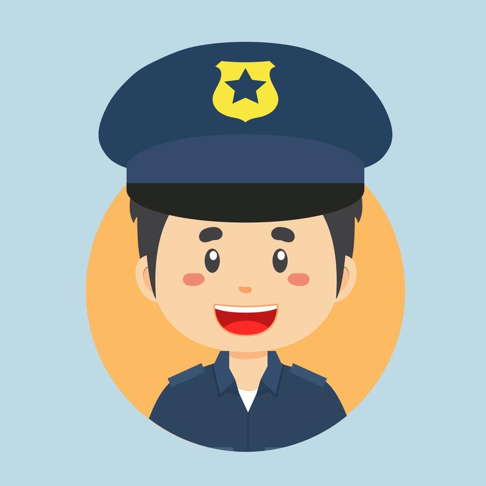 avatar de un personaje policial vector