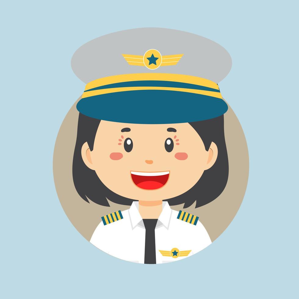 avatar de un personaje piloto vector