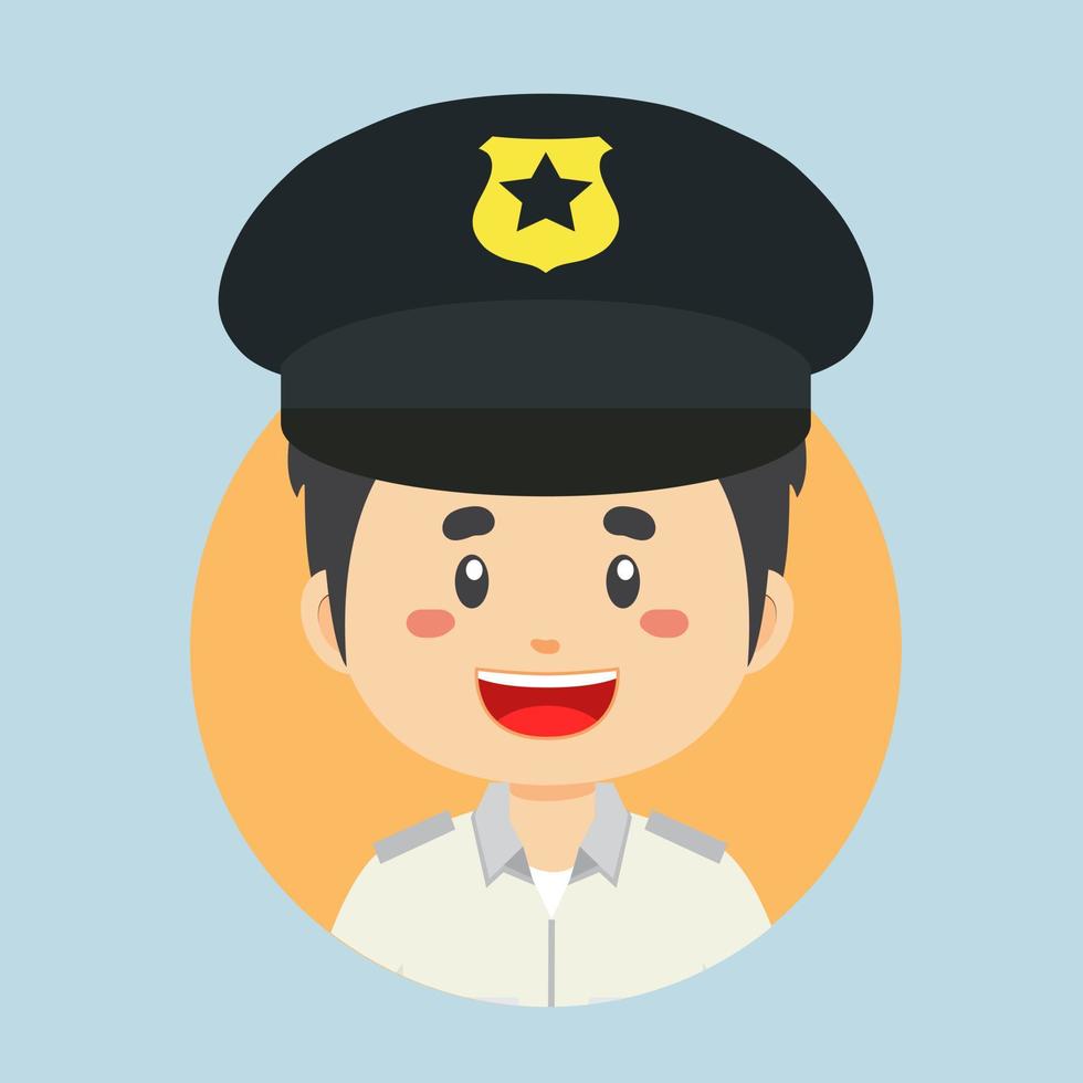 avatar de un personaje policial vector