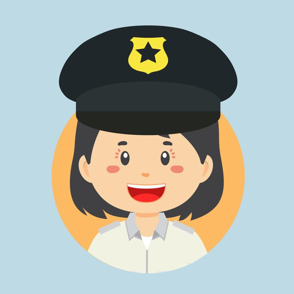 avatar de un personaje policial vector