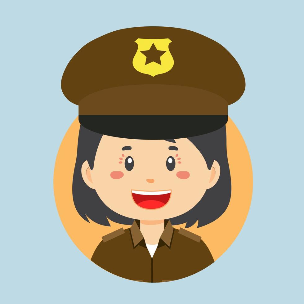 avatar de un personaje policial vector