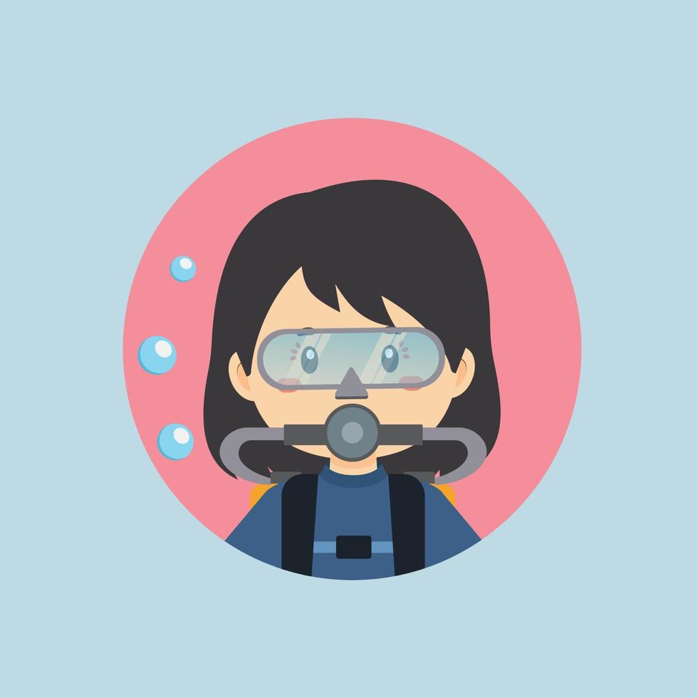 Avatar of a Diving Character vector