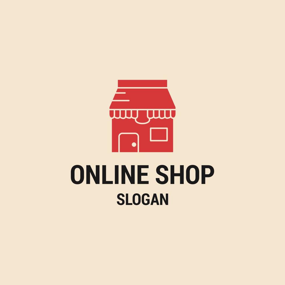 Online shop logo template vector illustration design