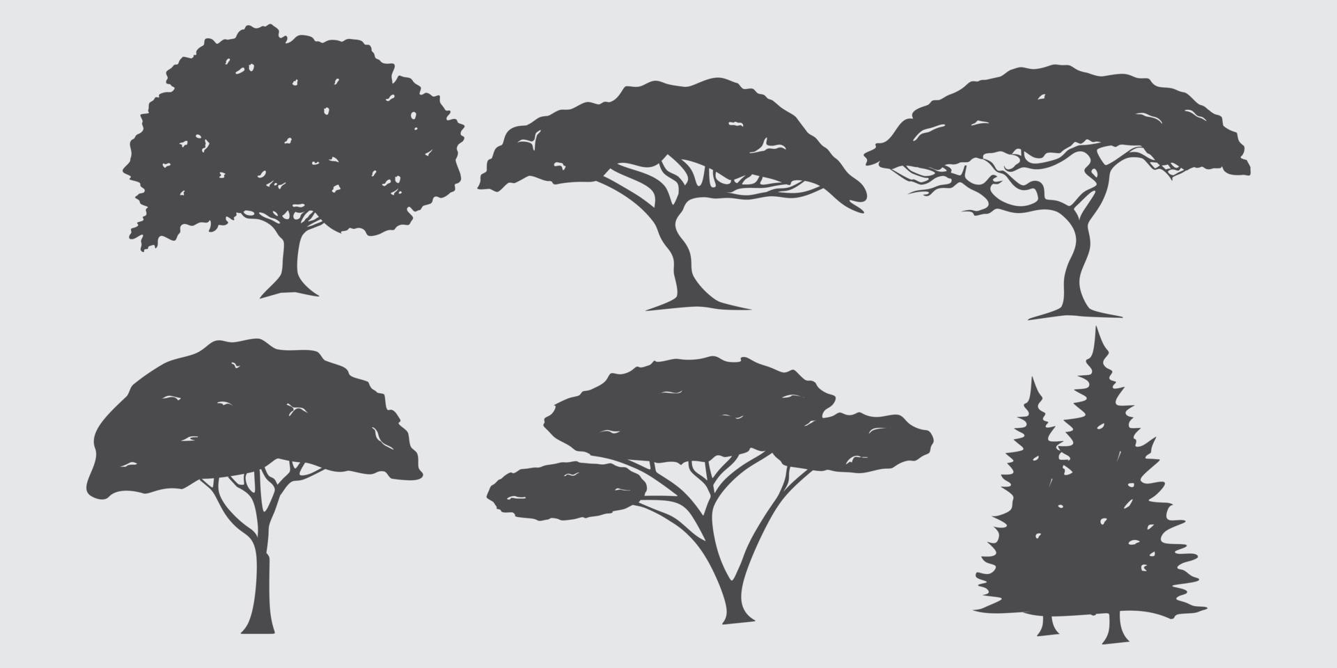 silueta de árbol. elemento vectorial para la ilustración del tema de la naturaleza. vector