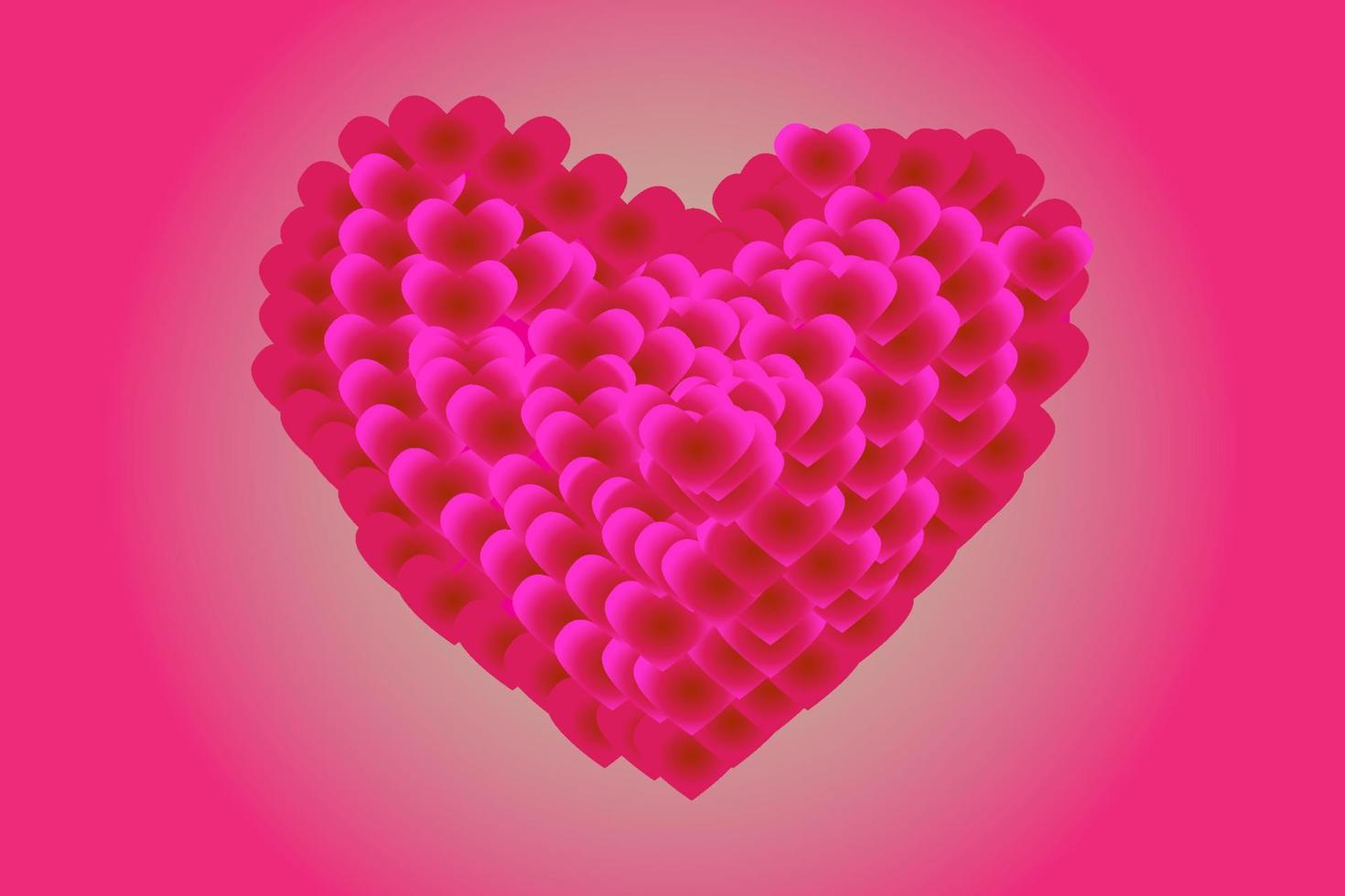 fondo rosa del día de san valentín del corazón vector
