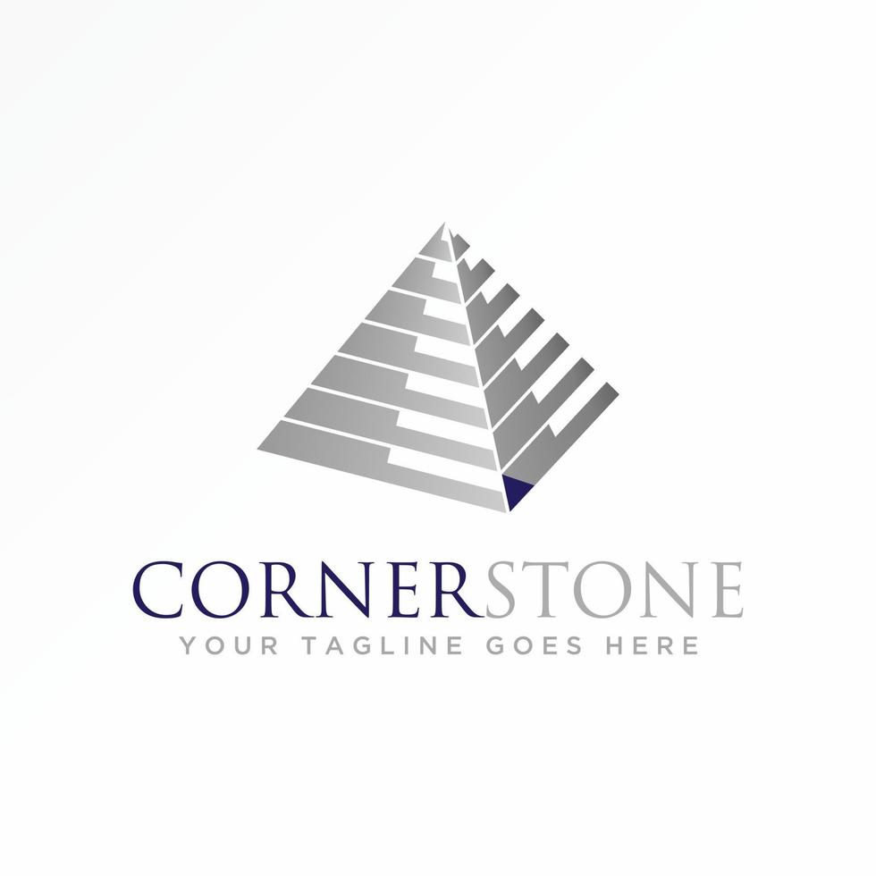 Triangle or Pyramid building with unique in line 3D image graphic icon logo design abstract concept vector. Can be used as a symbol related to property or construction. vector