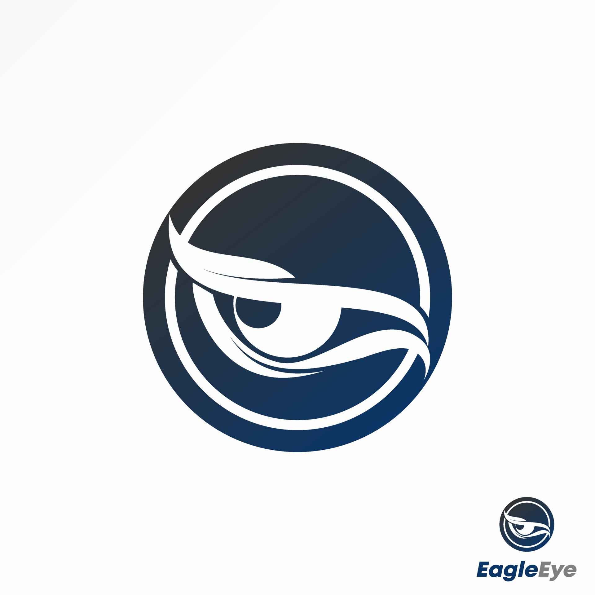 Unique Sharp Eye in block circle image graphic icon logo design