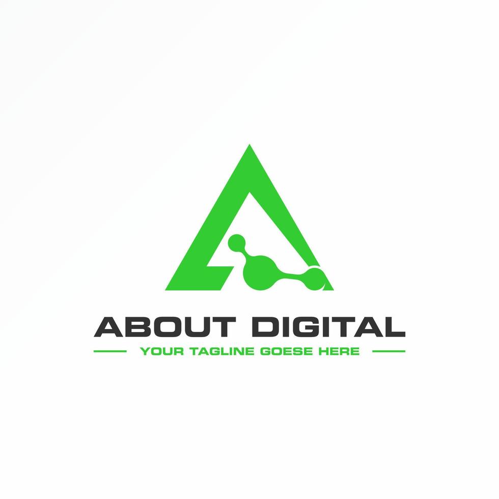 letra o palabra una fuente como triangular con imagen digital icono gráfico diseño de logotipo concepto abstracto vector stock. se puede utilizar como un símbolo relacionado con la tecnología o inicial