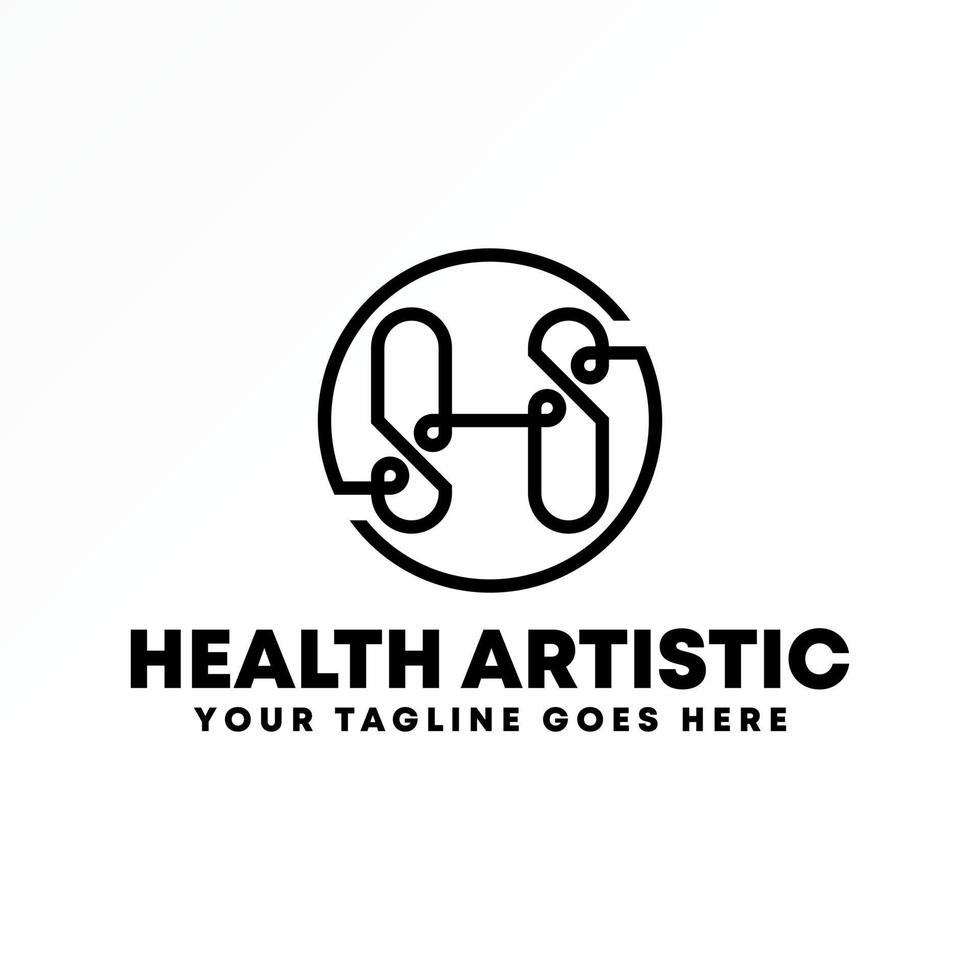Letter or word SS or H serif font in line circle image graphic icon logo design abstract concept vector stock. Can be used as a symbol related to initial or monogram