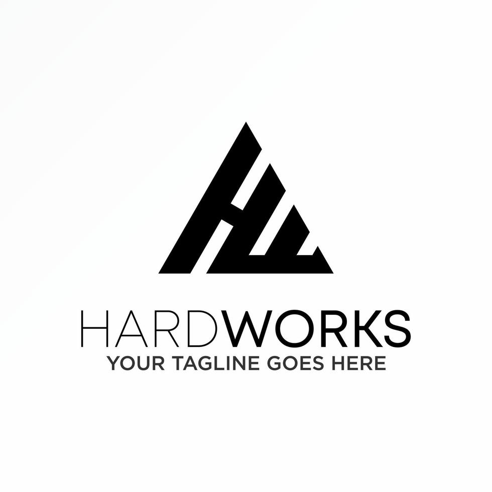 Letter or word HW serif font in triangle image graphic icon logo design abstract concept vector stock. Can be used as a symbol related to initial or monogram