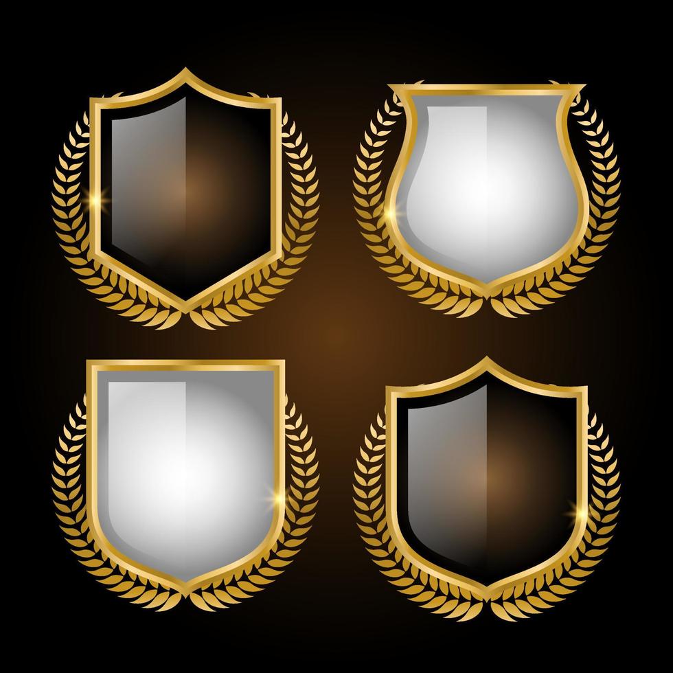 gold shields Premium Vector. vector illustration