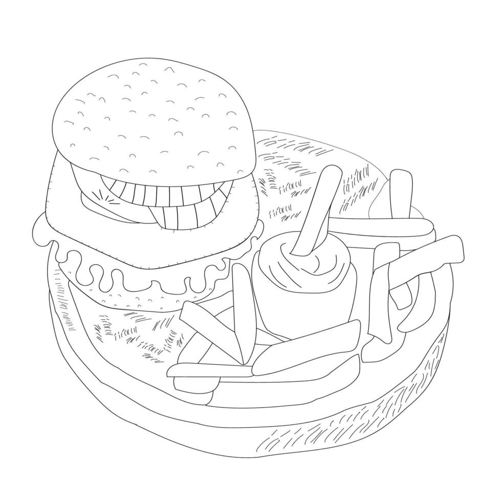 Burger icon in flat style. Hamburger icon on white isolated background. Cheeseburger business concept. vector