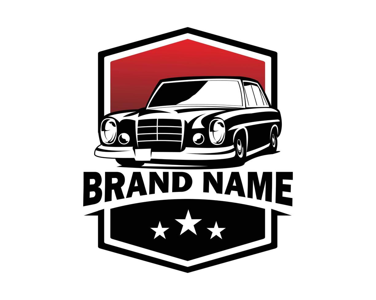 logotipo de coche vintage de lujo - ilustración vectorial, diseño de emblema sobre fondo blanco vector