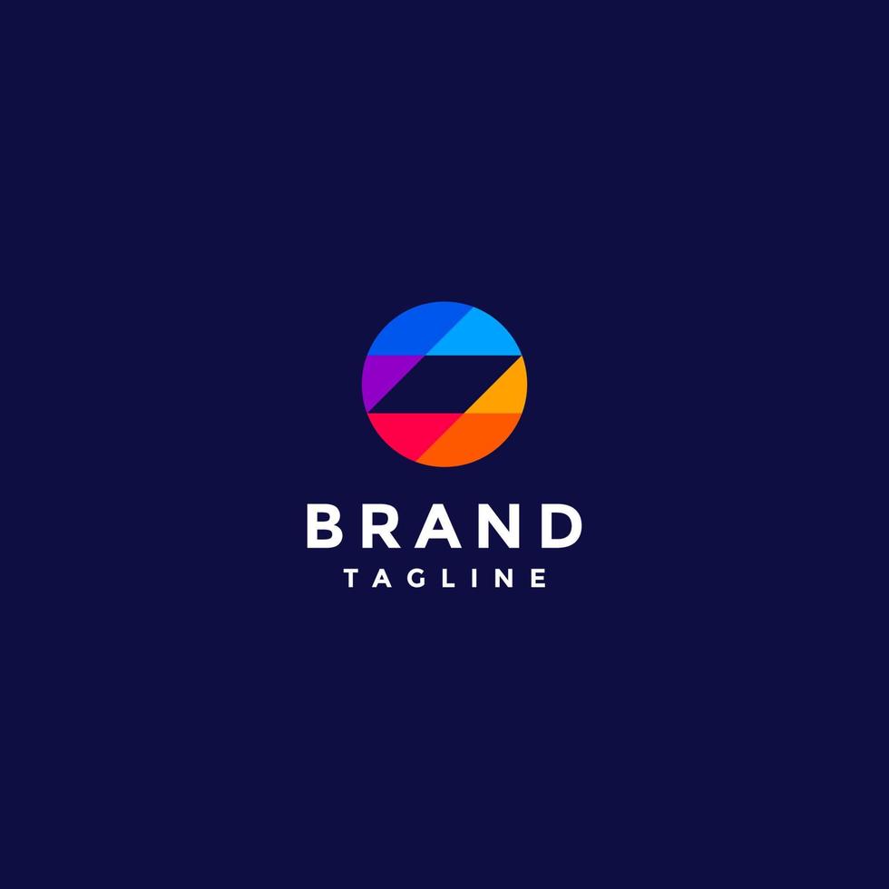 Circle Logo Design with Colorful Diamond Pattern. Letter O logo design with colorful mosaic motif. vector
