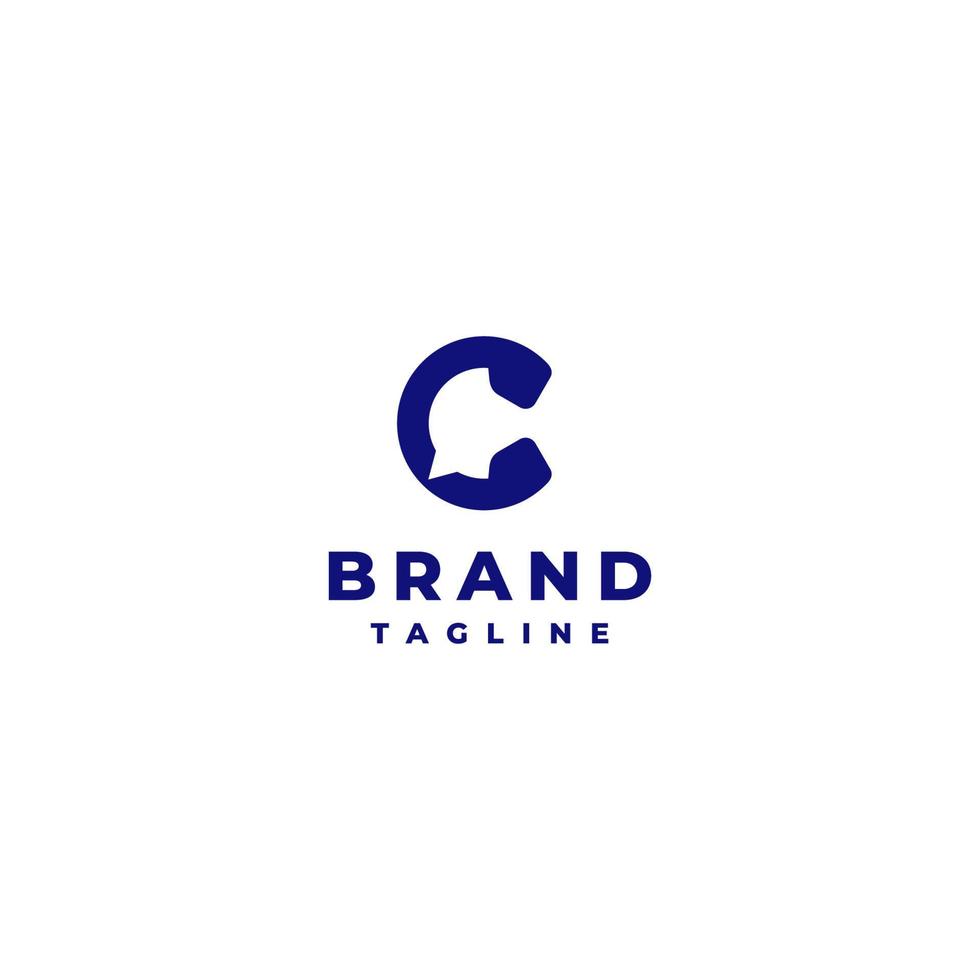 Bubble Text inside Letter C Logo Design. Creative logo design of call symbol, bubble text icon and initial letter C. vector