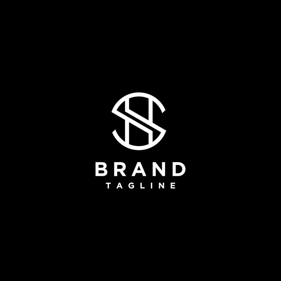 Simple SH Initials Logo Design. Minimalist outline logo design initials S and H in one icon. vector