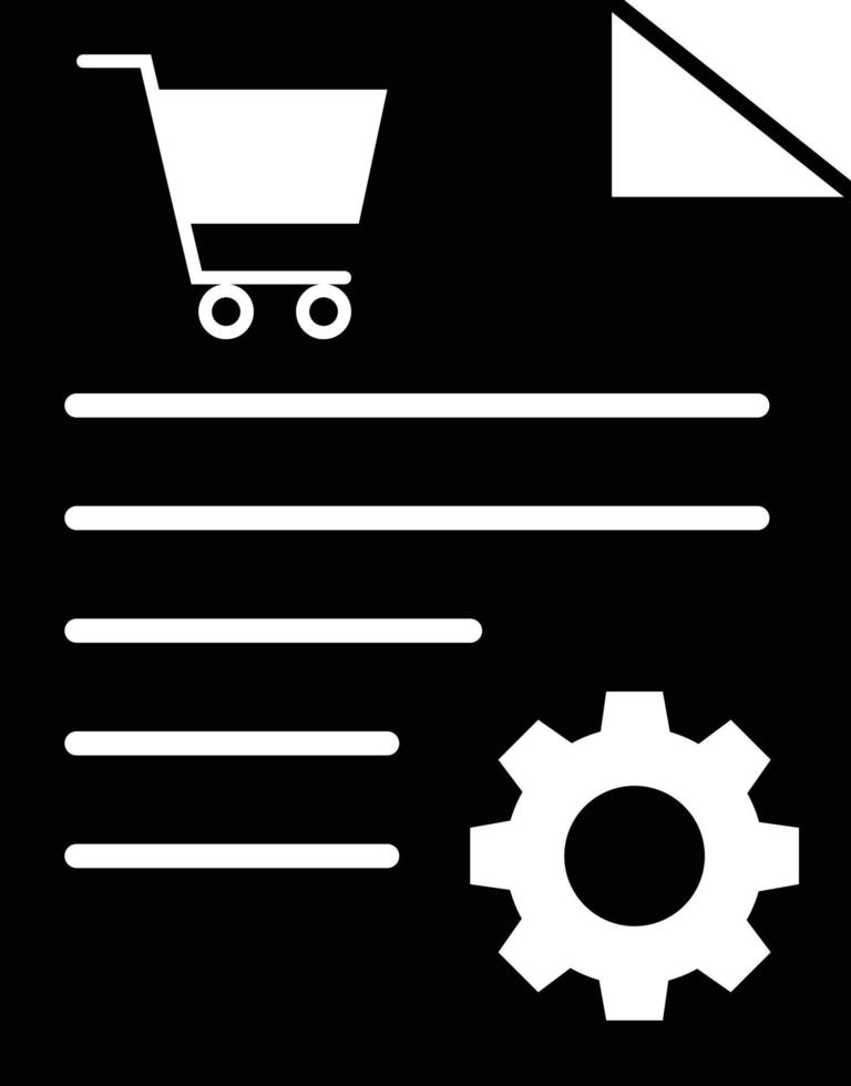 carrito de compras con icono de engranaje sobre fondo blanco. carro con signo de engranaje. pedido, símbolo de procesamiento de compra. estilo plano vector