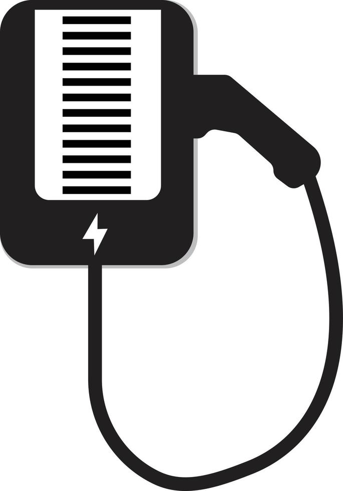 Electric car wall charger icon on white background. Power solution for electric battery vehicle.  home wall charger sign. flat style. vector