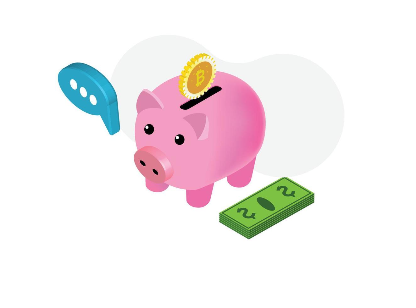 Isometric piggy bank. Vector illustration. Suitable for Diagrams, Infographics, Game Asset, And Other Graphic Related Assets