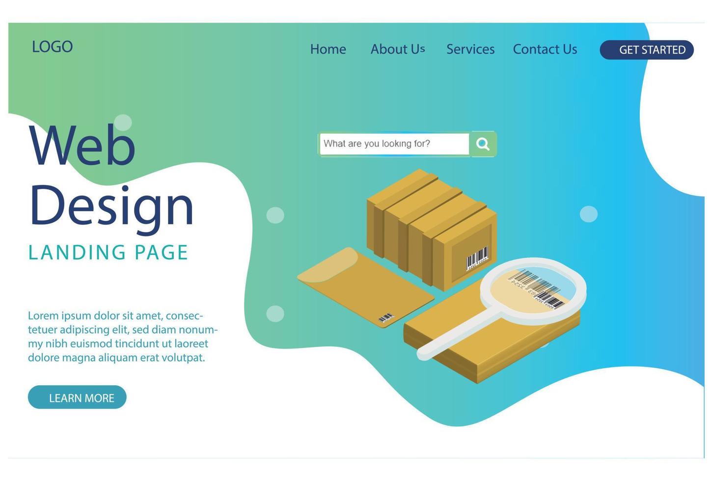 Website template design. Modern Box package order tracking flat 3d isometry isometric business online store shop delivery concept Suitable for Diagrams, Other Graphic Related Assets vector