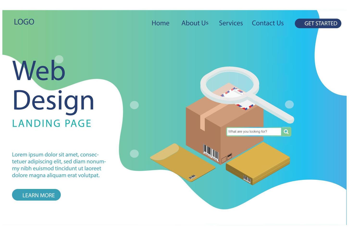 Website template design. Modern Box package order tracking flat 3d isometry isometric business online store shop delivery concept Suitable for Diagrams, Other Graphic Related Assets vector