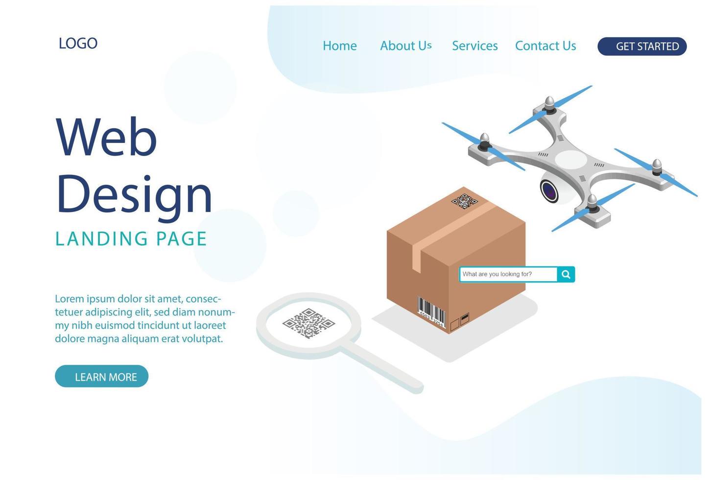 Website template design. Modern Parcel package order tracking flat 3d isometry isometric business online store shop delivery concept Suitable for Diagrams, Other Graphic Related Assets vector