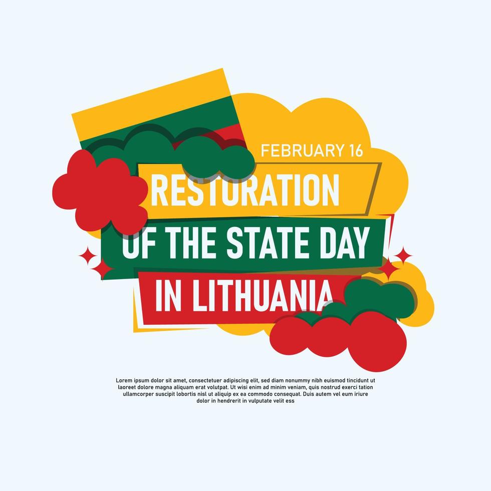 Restoration of the State Day in Lithuania background. vector