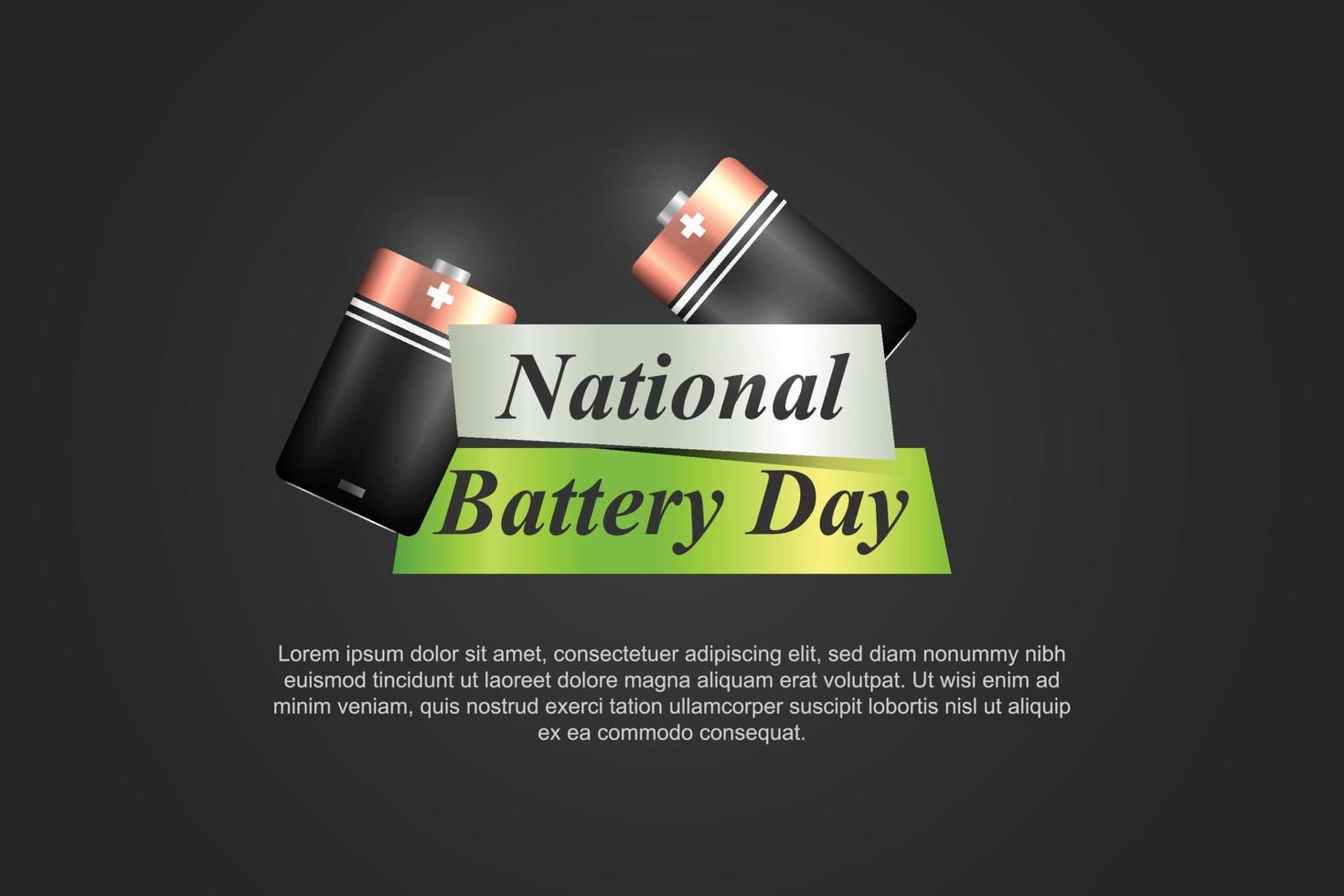 National Battery Day background. vector