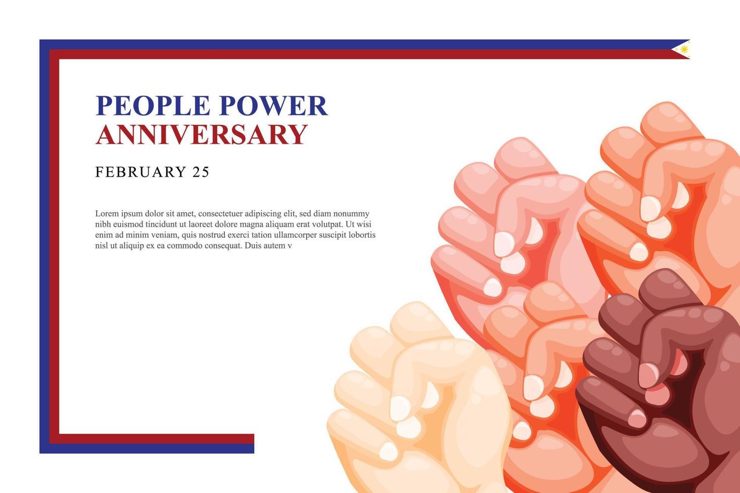 People Power Anniversary background. vector
