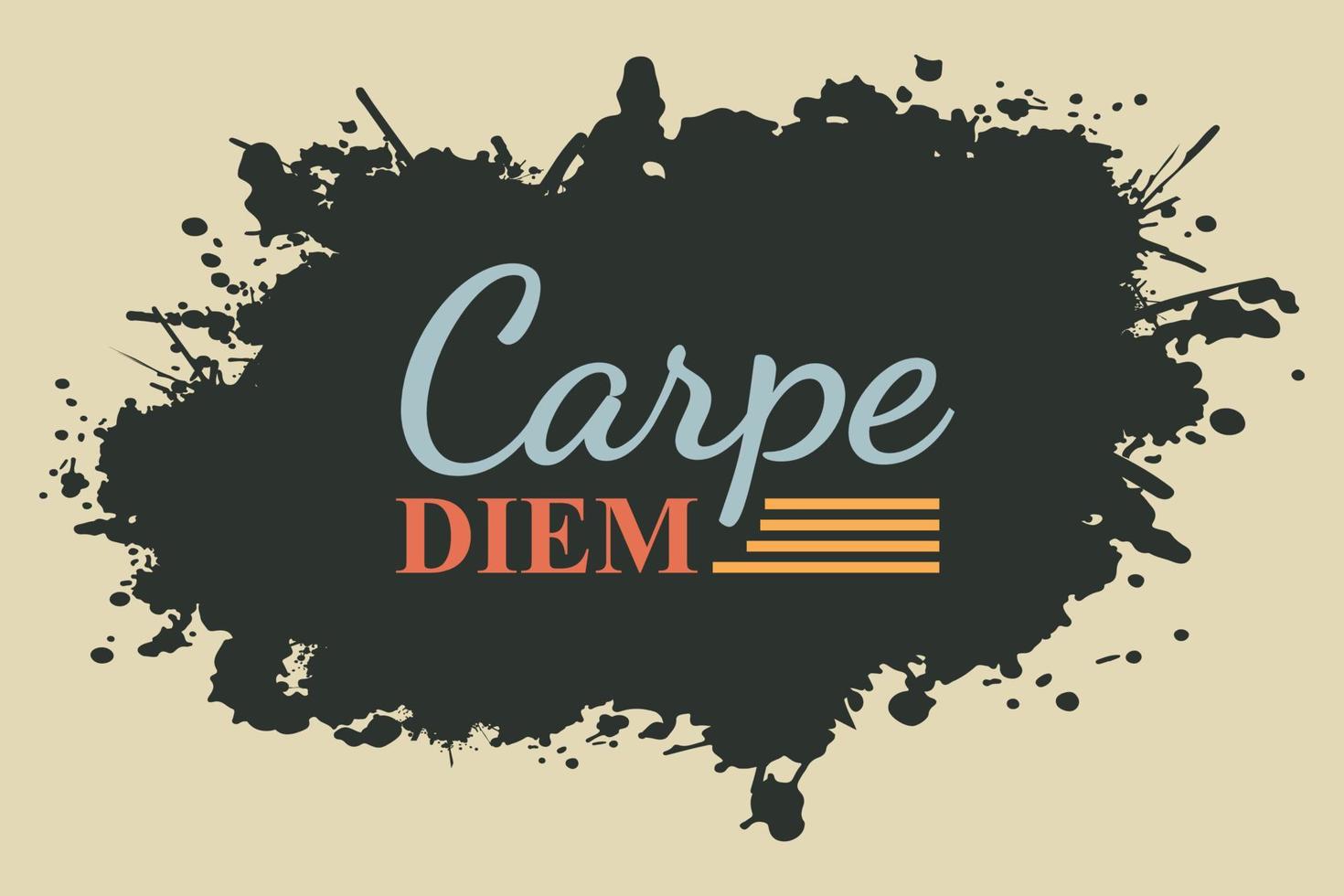 carpe diem con fondo de pincel de salpicaduras. vector