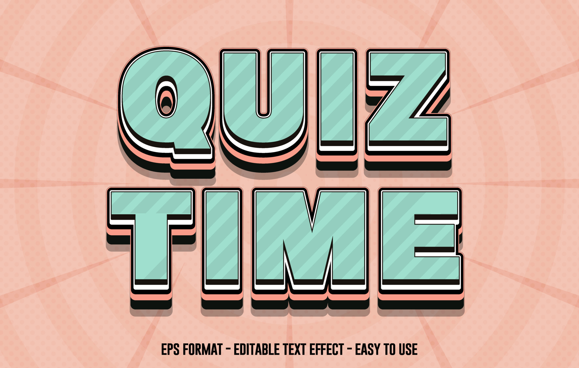 Quiz Time Editable text effect, Comic text effect, 3d text style