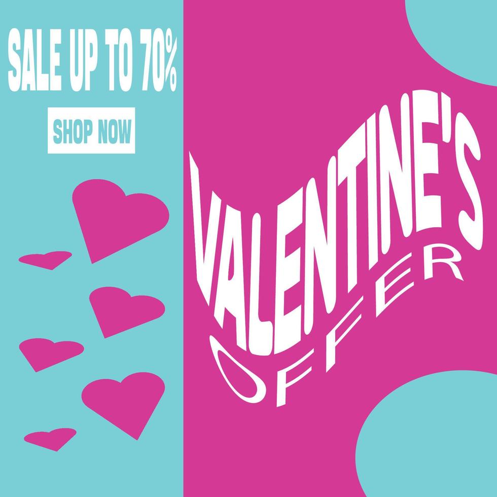 Happy Valentine's Day celebration sale header or banner set with a discount offer. Promotion and shopping template or background for Love and Valentine's day concept Vector illustration