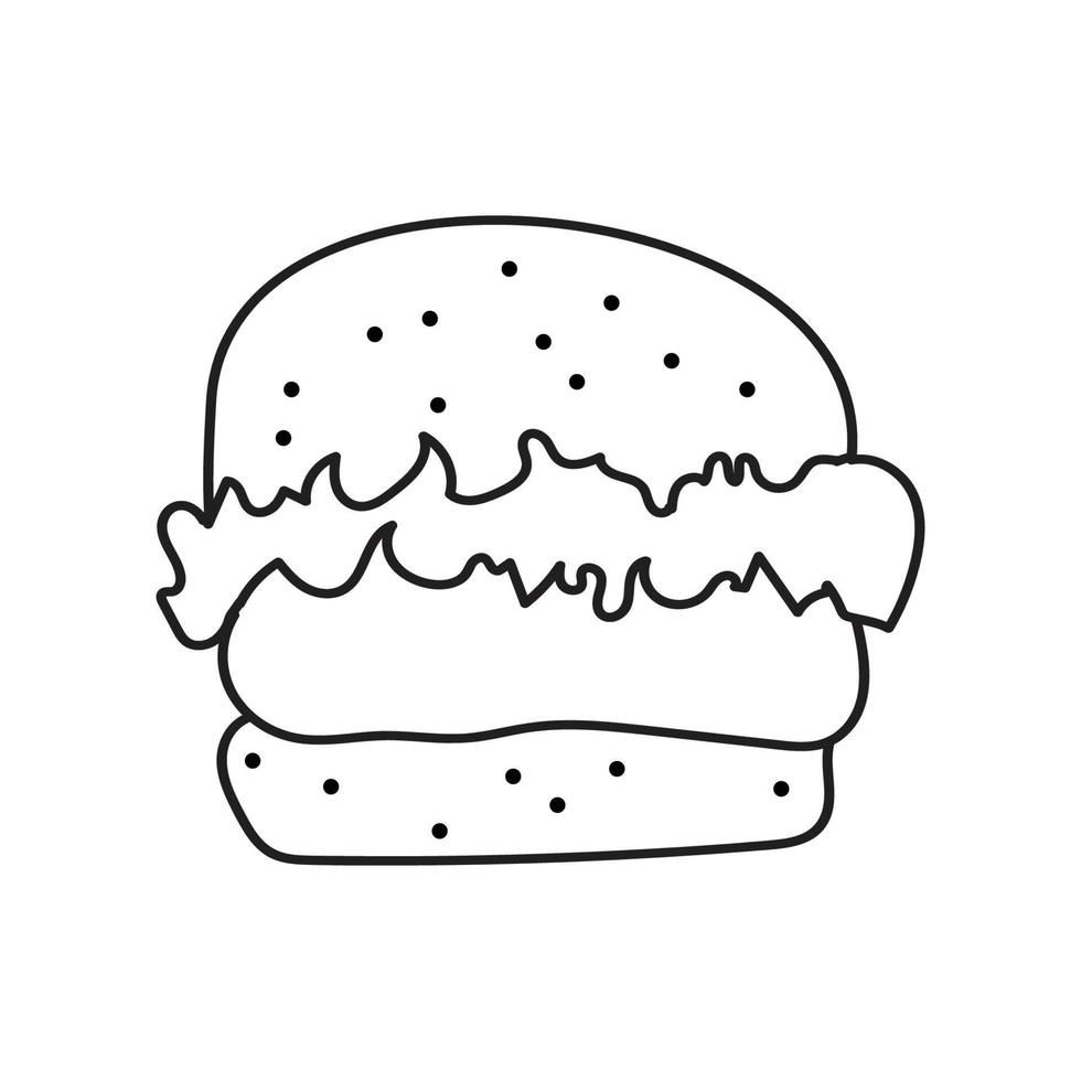 Burger icon in flat style. Hamburger icon on white isolated background. Cheeseburger business concept. vector