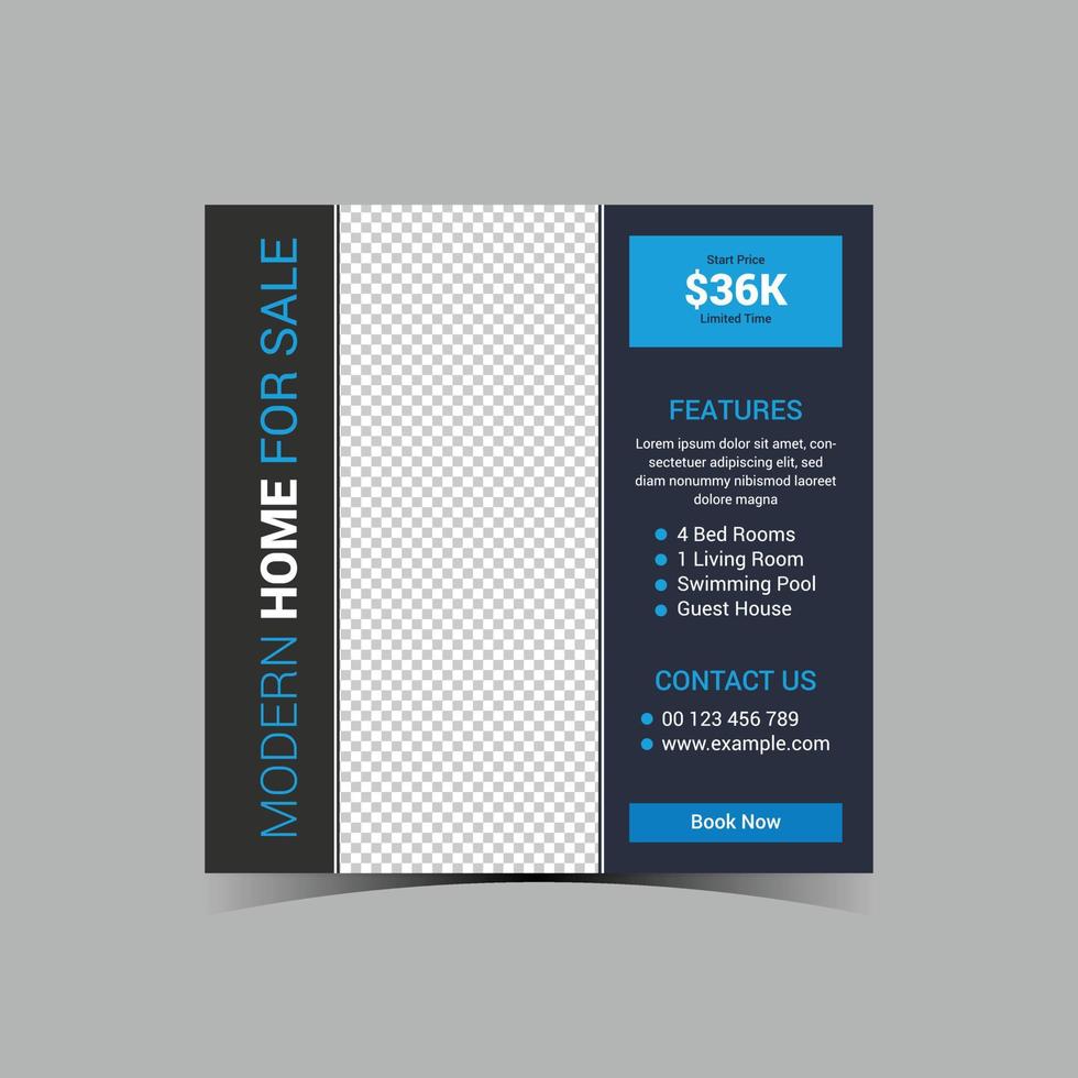 Real estate social media post template. home improvement banner template. home repair social media post banner. Editable Post Template Social Media Banners vector