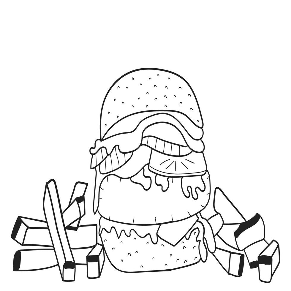 Burger icon in flat style. Hamburger icon on white isolated background. Cheeseburger business concept. vector