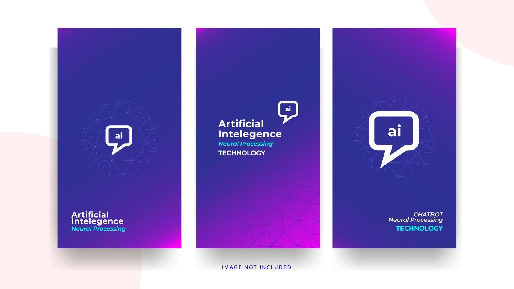 AI ChatBot Technology Can be used for Social Media Design Stories Template vector