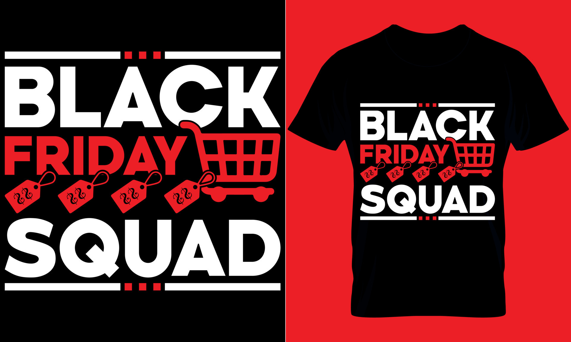 Black Friday typography t-shirt design with editable vector graphic