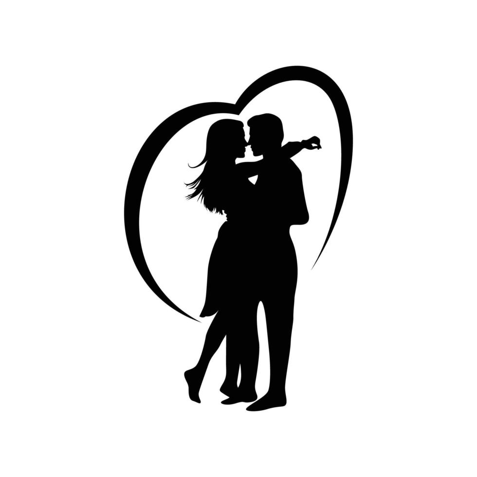 couple silhouette design. romance icon, sign and symbol. 18839253 ...